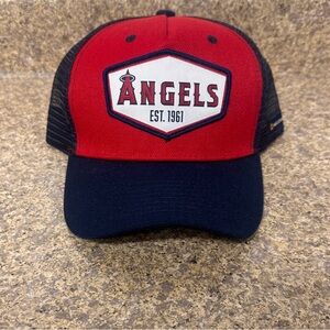 MLB Anaheim Angels Red and Navy Trucker Hat